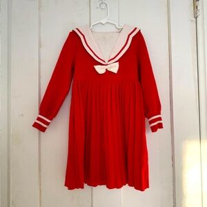 Adorable Red Knit Sweater Dress, Size 8